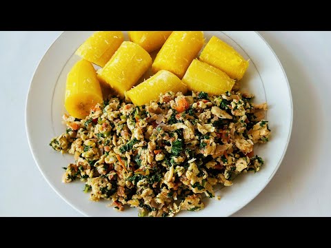 Vegetable Scrambled Eggs with plantain | Breakfast Recipe