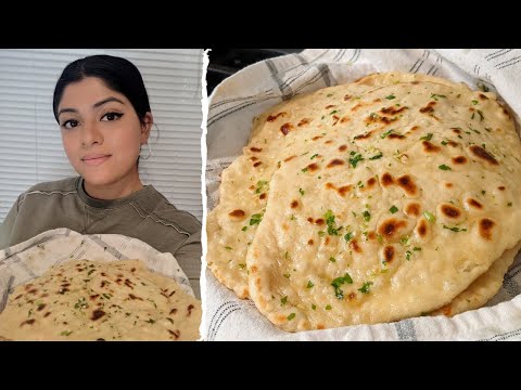 EASY 2-Ingredient Naan Recipe | The Best Homemade Garlic Naan Recipe