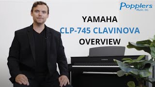 Video thumbnail for Yamaha CLP-745 Clavinova Digital Piano Overview and Demo Playing Examples | Popplers Music by Popplers Music