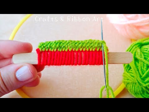 It's so Beautiful !! Amazing Flower Craft Ideas with Wool - Hand Embroidery Easy Flower Design Trick
