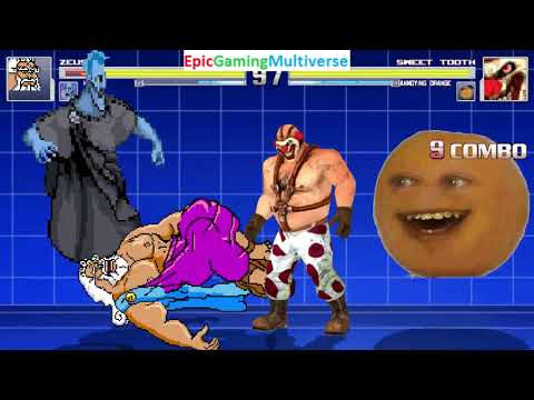 Zeus The God And Hades VS Sweet Tooth And The Annoying Orange In A MUGEN Match / Battle / Fight