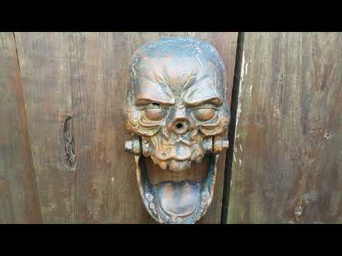 Skull Door Knocker,Cast Iron,Patina,Rust ,Dimensions 9.45" x 5.51" MEtalArtGallery