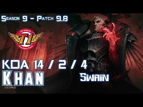 SKT T1 Khan SWAIN vs KAI'SA ADC - Patch 9.8 KR Ranked