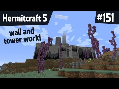 Wall and tower work! — Hermitcraft 5 ep 151