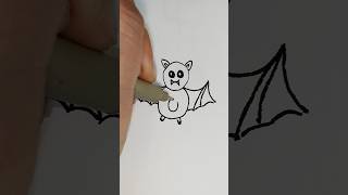 how to draw a Bat Easy step by step! #doodleart #easydraw #drawingtutorials #halloween