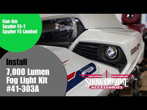 Install 7000 Lumen Fog Light Kit for Can-Am Spyder F3