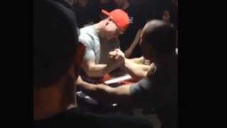 Travis Bagent messing around arm wrestling Cody Eller WAL moundsville, Wv