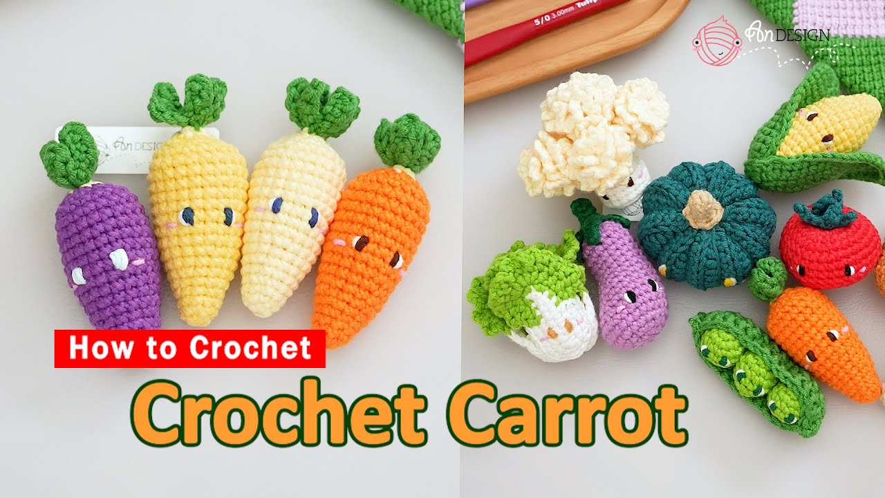 Crochet a Cute Carrot 🥕 | Easy Amigurumi Veggie Series | | Quick, Cute & Beginner Friendly!