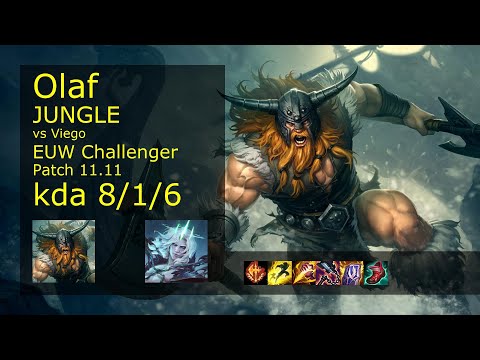 Olaf vs Viego Jungle - EUW Challenger 8/1/6 Patch 11.11 Gameplay