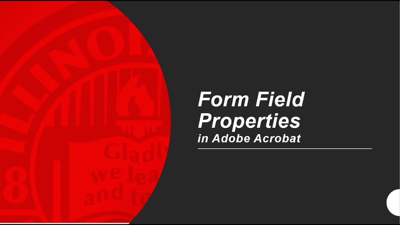 Form Field Properties in Adobe Acrobat