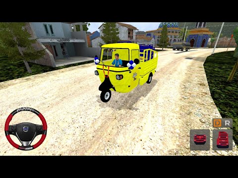 Piaggio APE AUTO Fully Loaded Truck Mod For Bussid - Bus Simulator Indonesia Gameplay - OFFROAD MAP 