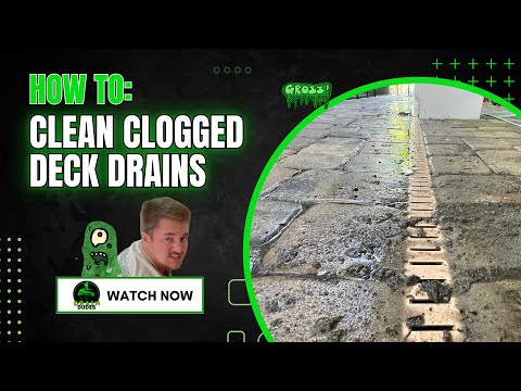 Deck Drain Cleaning | Channel Drain Flush & Drain Cap Installation