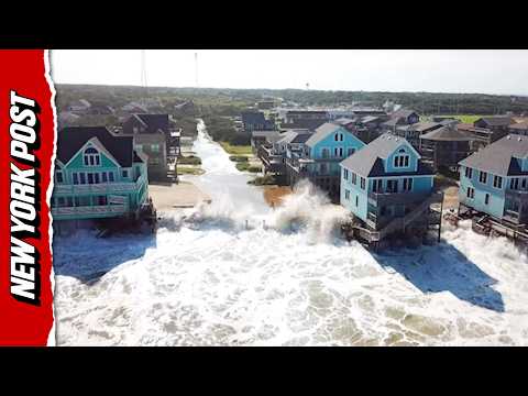 Wild Video Shows Tidal Surge Swallowing Homes as Hurricane Erin Slams Outer Banks