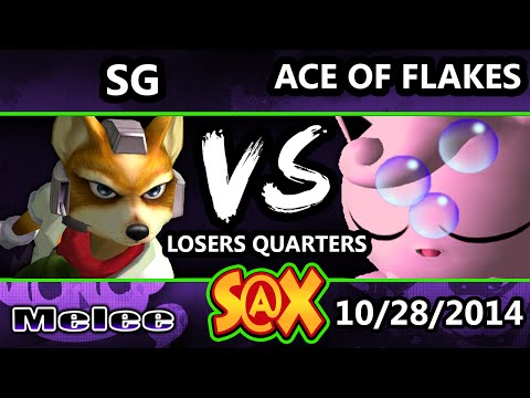 S@X - SG (Fox) Vs. Ace Of Flakes (JigglypufF) SSBM Losers Quarters - Smash Melee