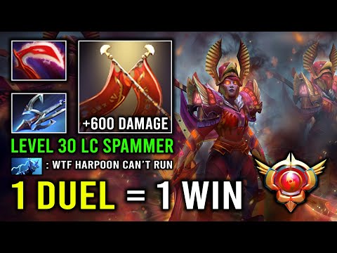 LEVEL 30 Legion Spammer 100% No Escape Harpoon Duel +600 Damage Per Hit 7.33e Dota 2