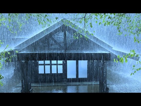 Suddenly Fell Asleep in 3 Minutes with Heavy Rain & Thunder Roaring on the Fragile Tin Roof at Night