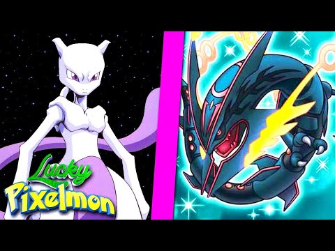 Minecraft LUCKY PIXELMON - RAYQUAZA SHINY vs MEWTWO ! QUAL LENDÁRIO VENCE ?!