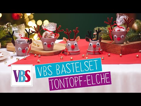 VBS Bastelanleitung -  Tontopf Elche