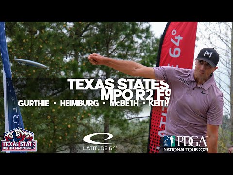 2021 Texas State Disc Golf Championship | RD2 F9 | Heimburg, McBeth, Gurthie, Keith