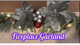 Fireplace Christmas Garland with no mantel decor ideas  Dollar Tree & Hobby Lobby