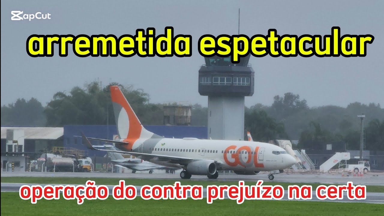 pouso favor do vento obriga piloto arremeter quase em solo em Joinville boeing 737-700 Grande susto