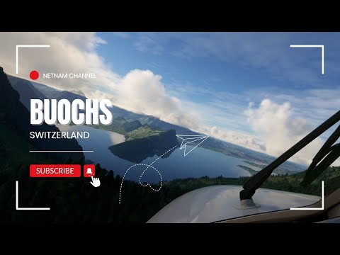 Landing in Buochs Switzerland | LSZC Buochs Airport #switzerland #landingview #landingvideo
