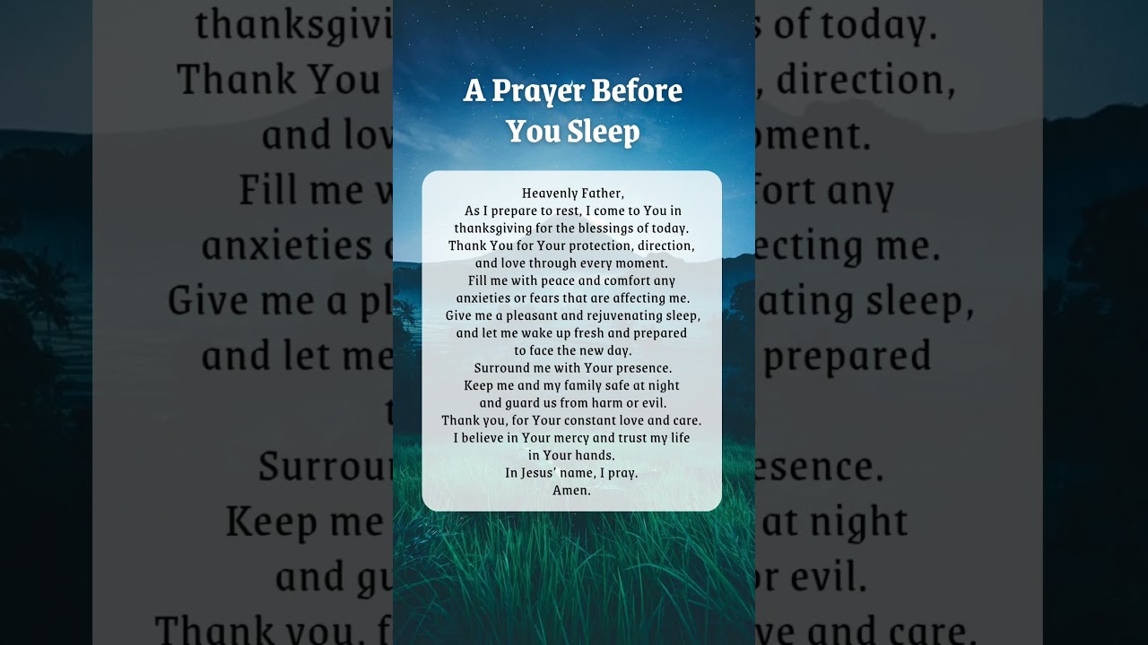 A Prayer Before Sleep | Bedtime Prayer | Night Prayer