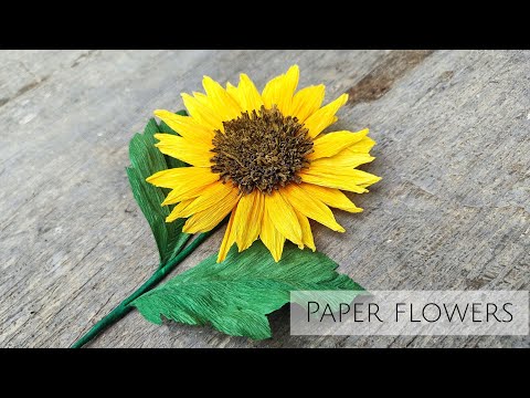 How to make sunflower with crepe paper easy/DIY paper flower very easy