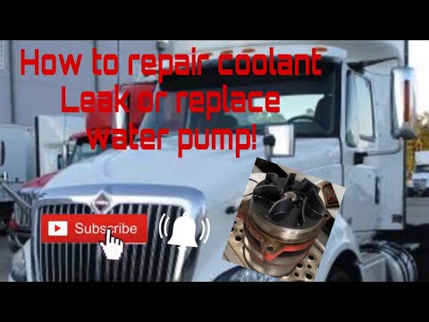 How to replace water pump on truck or repair coolant leak on International truck