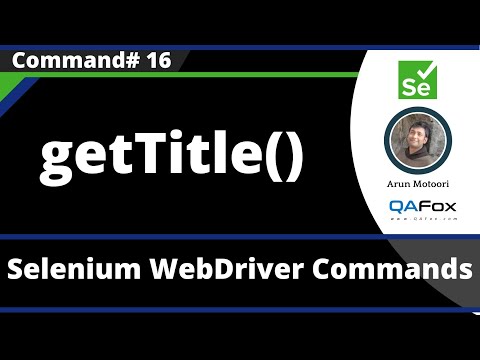 Gettitle Command Selenium Webdriver