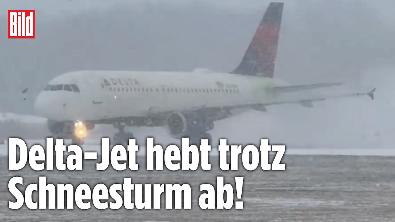 WETTER-WAHNSINN IN NEW YORK: Delta-Jet hebt mitten im Schneesturm ab