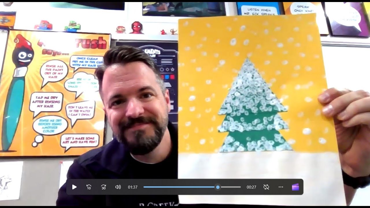 Snow Trees - A PreK Art Lesson for the Holidays