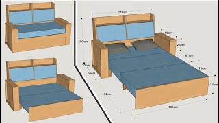 HOW TO MAKE A SOFA BED WITH CABINETS STEP BY STEP