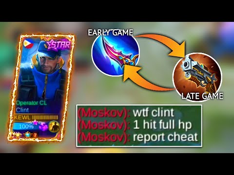 CLINT EARLY GAME BUILD VS LATE GAME BUILD!? FULL ONE SHOT BUILD HACK! - MLBB