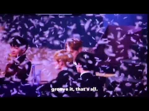 [JBJ] Hyunbin putting confetti on Yongguk and Kenta's head.