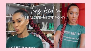 Long feed in braided ponytail | Kelsley Nicole