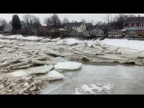 Ice Jam Crashes Into Bridge in Buffalo, New York