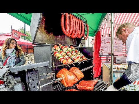 Prague Ham, Sausages and Huge Skewers Tasted in Prague. Street Food of the Czech Republic