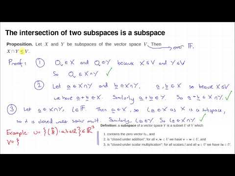 MATH0005 L48: sums and intersections of subspaces