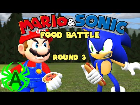 Mario VS Sonic Animation: Food Battle Round 3