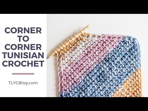 How to Tunisian Crochet Corner to Corner (Tunisian Crochet on the Bias) - Beginner Tutorial