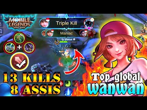 WANWAN Gold Lane Meta S19 | Best Build wanwan Top Global 2021 | Mobile Legends.