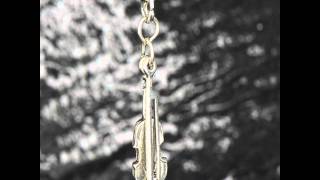 925 Sterling Silver Violin and Bow charm pendant string instrument