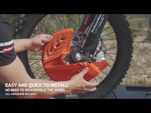 Polisport Brake Disc Fork Guard Protector Orange Black 3