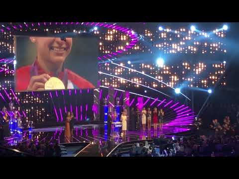Jessica Ennis-Hill receiving her Lifetime Achievement award at Sports Personality Of The Year 2017