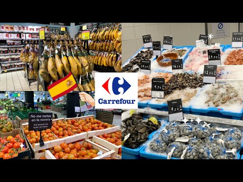 17 MINUTOS 🇪🇸 SUPERMERCADO CARREFOUR DA ESPANHA 2023 frutos do mar | jamón | tomate