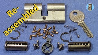 (picking 603) Reassembling a full euro cylinder lock with plug follower & pinning shoe