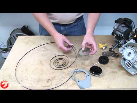Part of a video titled How to Rewind a Recoil Starter Spring--A Quick Fix - YouTube