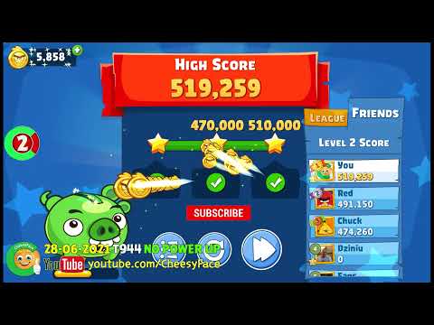 28 06 2021 Angry Birds Friends Tournament Walkthrough T944 Level 2 519259 No Power Up 3 stars