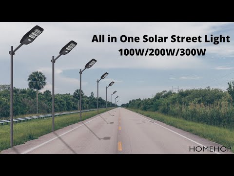 300w  Solar Street Light Wall Pole Waterproof Lamp For Outdoor, Home Garden With Remote